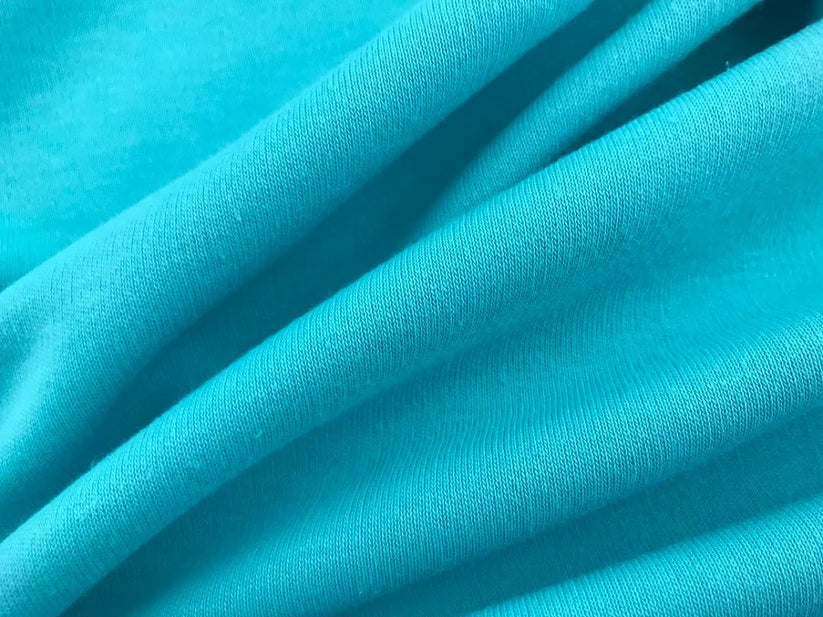 Organic Interlock Jersey Fabric - Turquoise 0.60 Metre Remnant