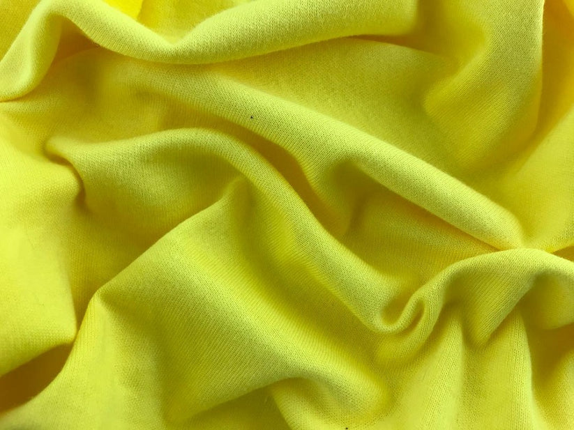 Organic Interlock Jersey Fabric - Yellow 2 Metre Remnant