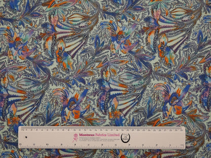 Single Jersey Printed Fabric - Abstract Foxglove