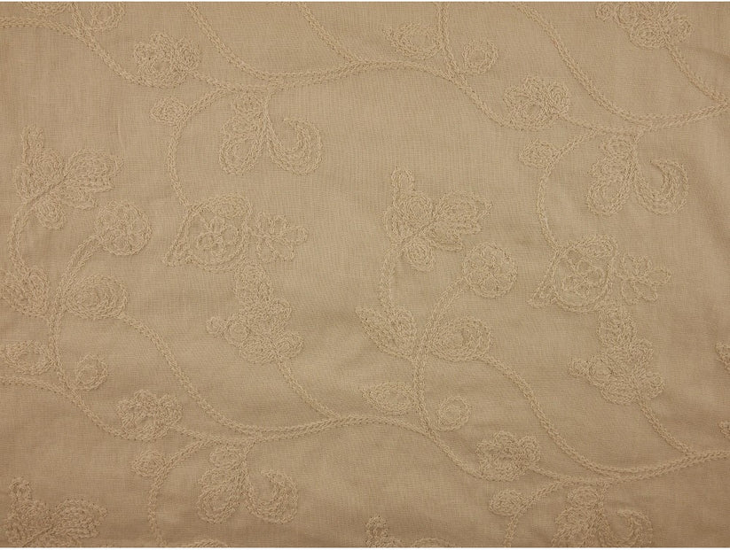 Embroidered linen Fabric - Stone 2.20 Metre Remnant