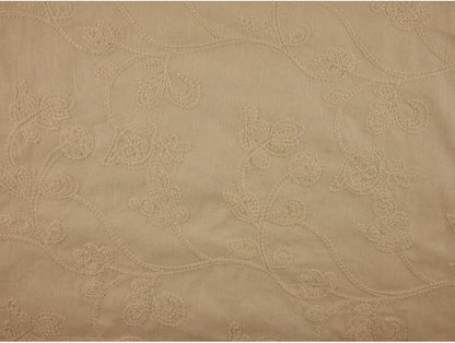 Embroidered linen Fabric - Stone 2.20 Metre Remnant