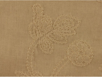 Embroidered linen Fabric - Stone 2.20 Metre Remnant