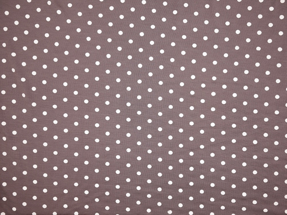 Micro Modal Single Jersey Printed Fabric - Cream Spot On Taupe