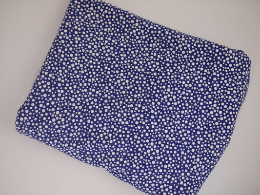 Navy and White Spot Jersey 1.35 Metre Remnant (Slight Fault)