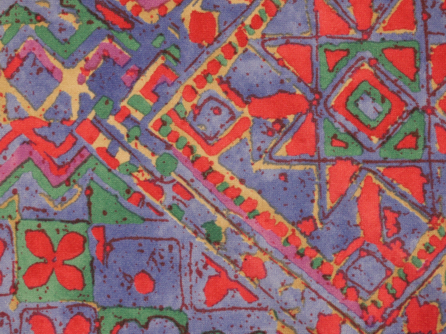 Single Jersey - Purple Geometric Print 1 Metre Remnant