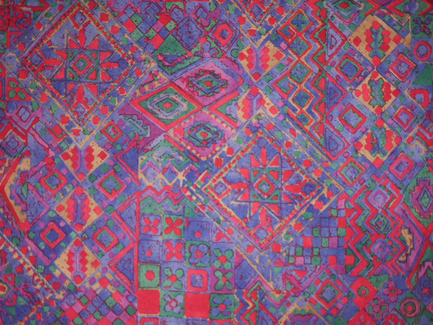 Single Jersey - Purple Geometric Print 1 Metre Remnant