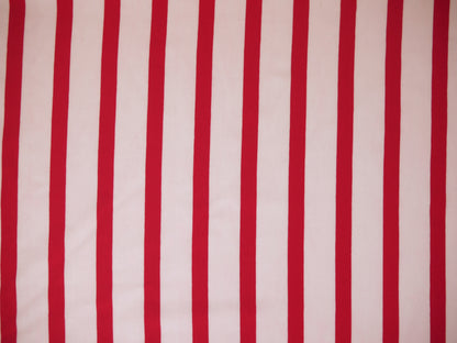 Striped Cotton Jersey - Red and White 0.65 Metre Remnant