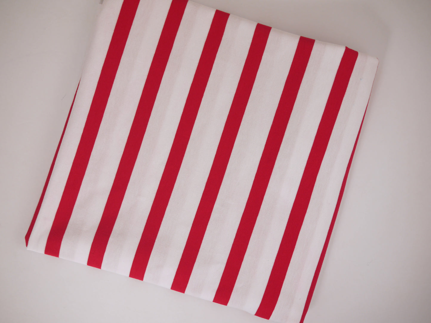 Striped Cotton Jersey - Red and White 0.65 Metre Remnant