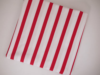 Striped Cotton Jersey - Red and White 0.65 Metre Remnant