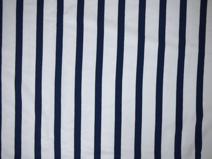 Striped Cotton Jersey - Navy and White 1 Metre Remnant