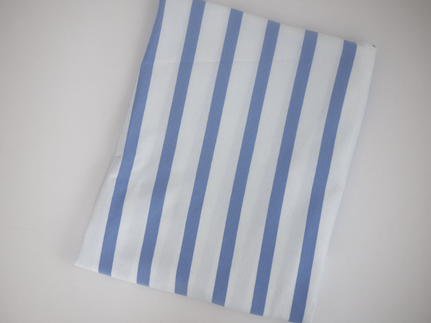 Striped Cotton Jersey - Blue and White 1.80 Metre Remnant