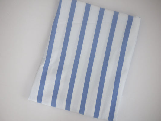 Striped Cotton Jersey - Blue and White 1.80 Metre Remnant