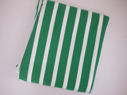 Striped Cotton Jersey - Green and White 0.70 Metre Remnant