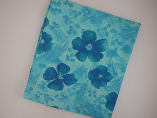 Single Jersey - Vintage Blue Flowers 0.80 Metre Remnant
