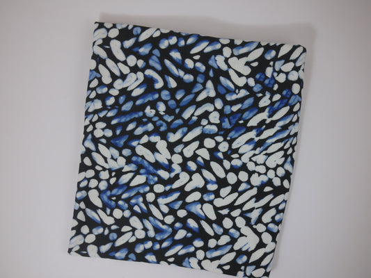Spun Polyester Elastane - Blue Pebbles 0.85 Metre Remnant