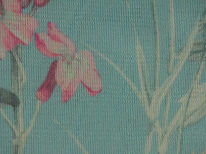 Recycled Filament Spun Polyester - Lush Floral On Turquoise