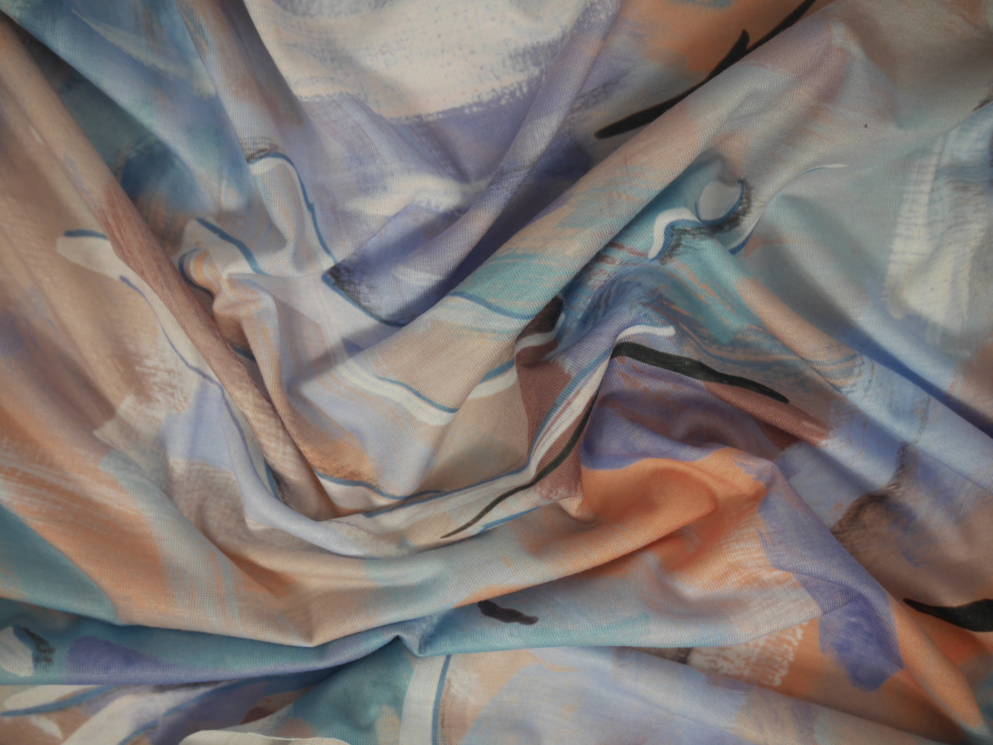 Recycled Soft Spun Polyester - Neutral Abstract