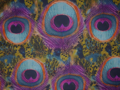 Recycled Soft Spun Polyester - Multicoloured Peacock