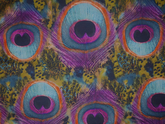 Recycled Soft Spun Polyester - Multicoloured Peacock