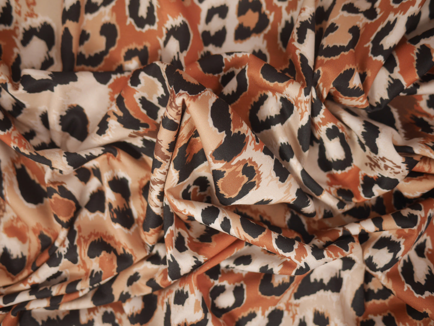 Recycled Soft Spun Polyester - Leopard Print