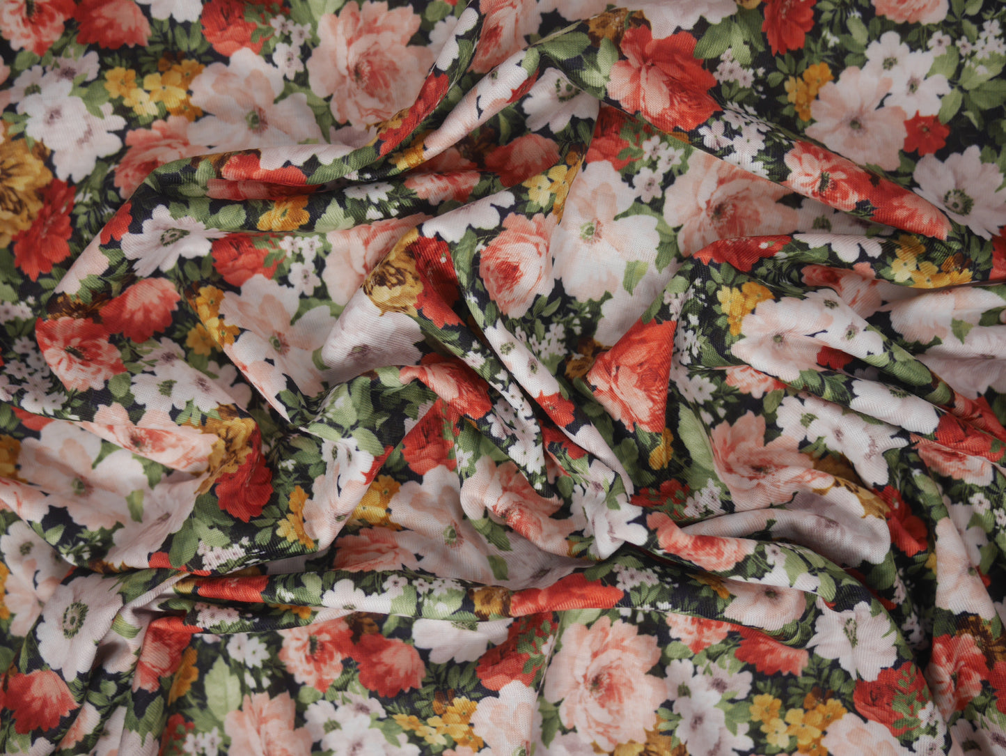 Recycled Soft Spun Polyester - Autumn Flowers
