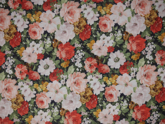 Recycled Soft Spun Polyester - Autumn Flowers