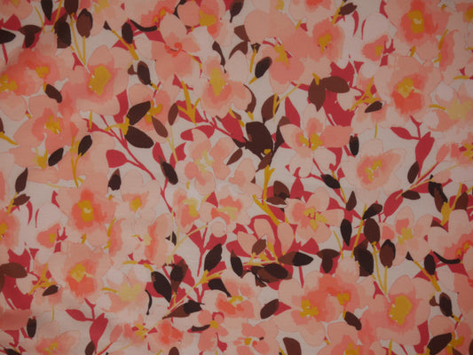 Recycled Soft Spun Polyester - Pastel Floral