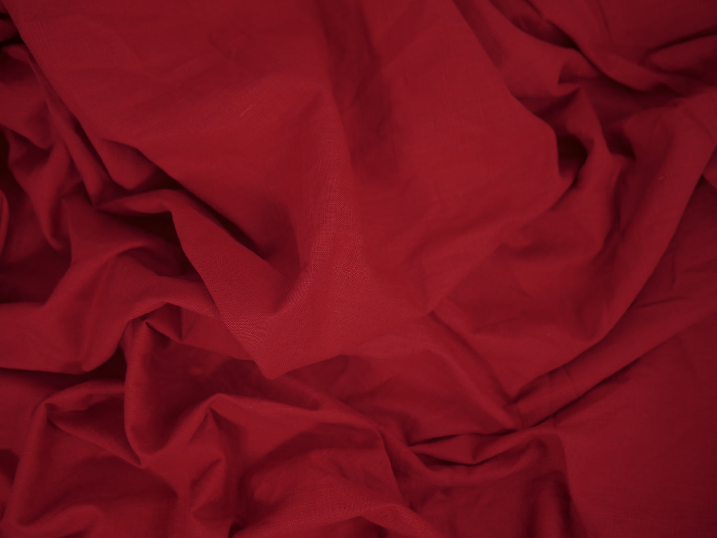 100% Cotton Linen - Ruby Red 1.15 Metre FAULTY Remnant