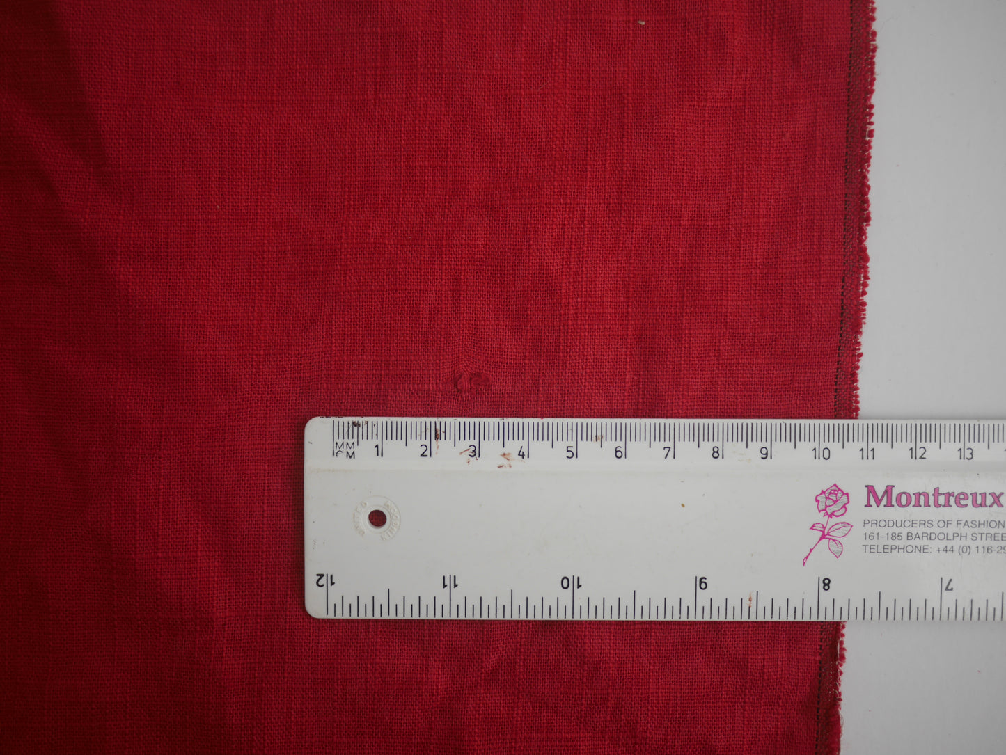 100% Cotton Linen - Ruby Red 1.15 Metre FAULTY Remnant