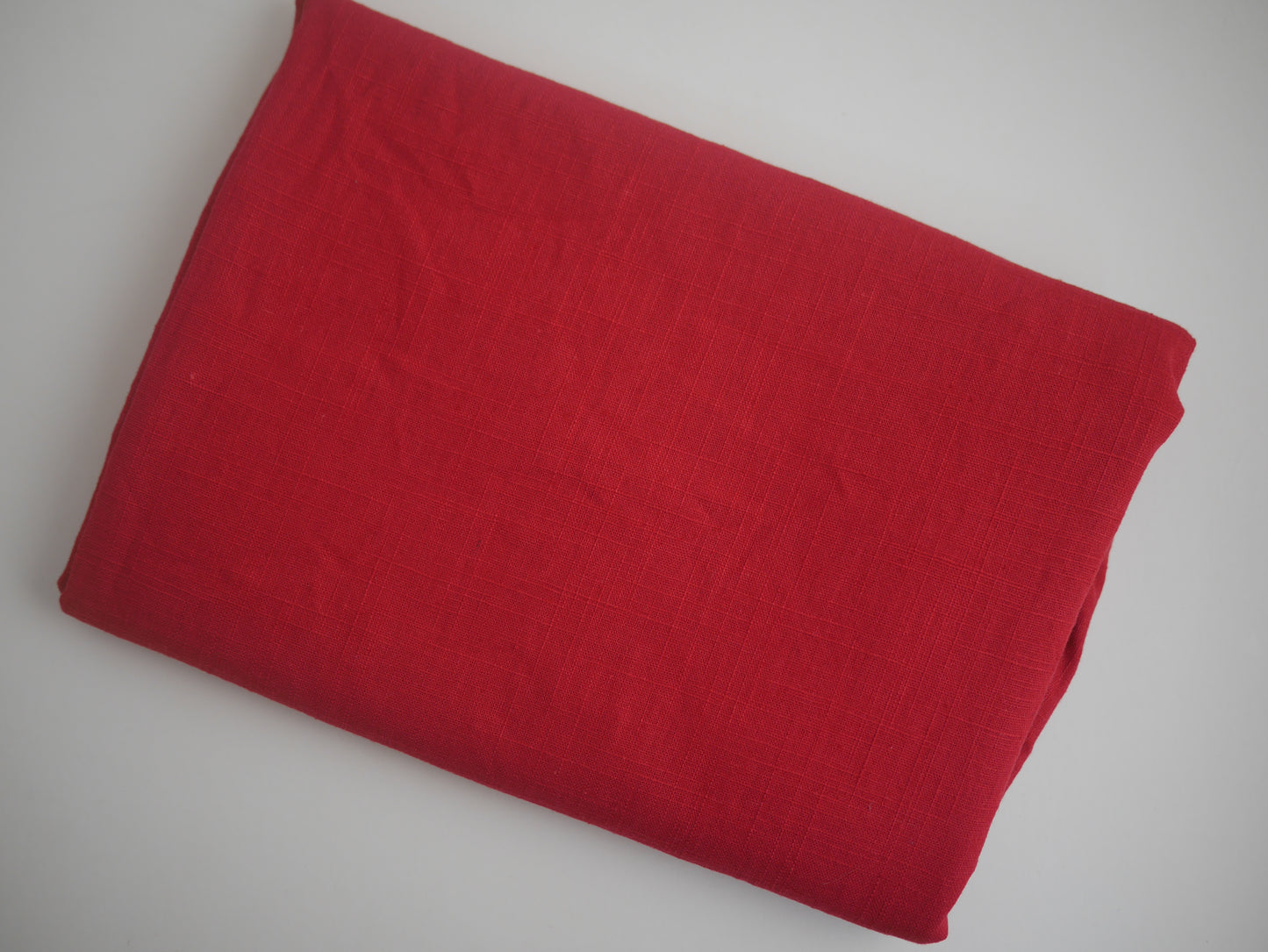 100% Cotton Linen - Ruby Red 1.15 Metre FAULTY Remnant