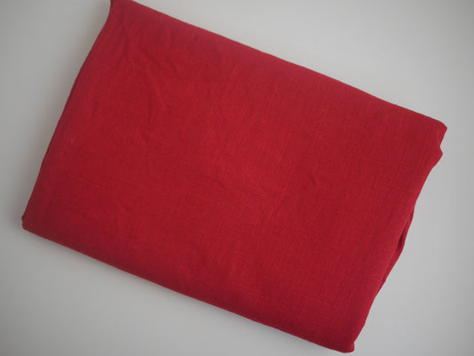 100% Cotton Linen - Ruby Red 1.15 Metre FAULTY Remnant