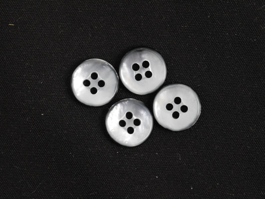 11mm Black & Pearl Effect 4 Hole Button