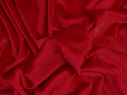 Ruby Red Velour - 2.5 Metre Remnant
