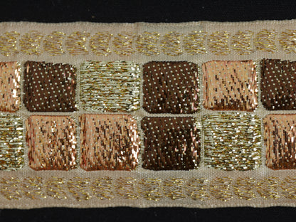 43mm Metallic Gold Patterned Ribbon