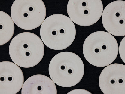 19mm White 2 Hole Button