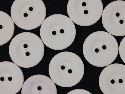 19mm White 2 Hole Button