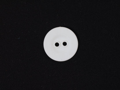 19mm White 2 Hole Button