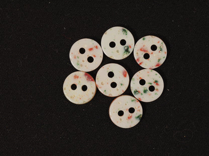 10mm Confetti Effect 2 Hole Button