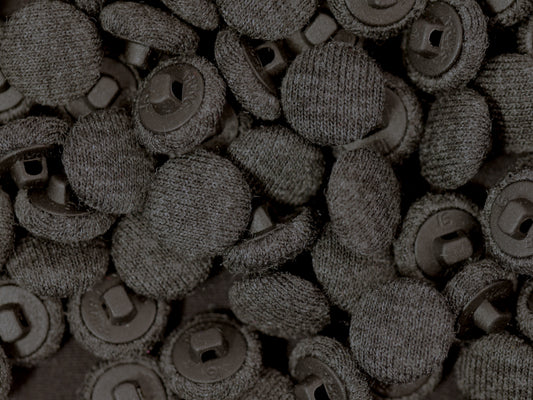 12mm Grey Marl Fabric Covered Shank Button