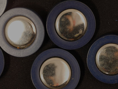27mm Navy and Metal Shank Button