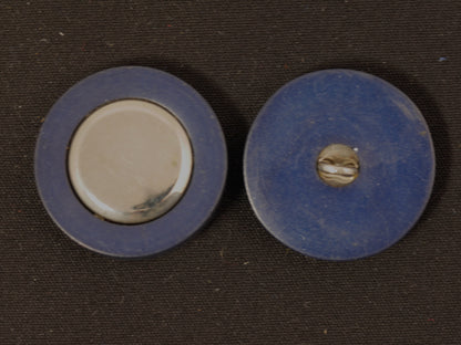 27mm Navy and Metal Shank Button