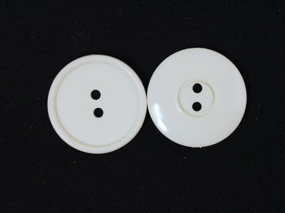23mm White 2 Hole ridge Button