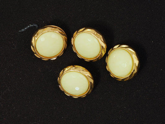 15mm Yellow and Gold Shank Button