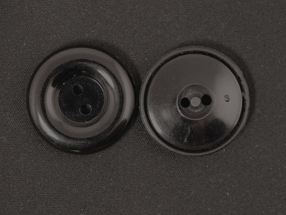 25mm Black Plastic Buttons