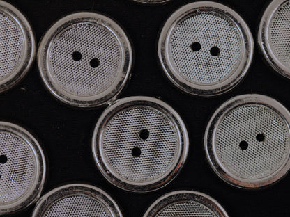 22mm Silver Thick Rim 4 Hole Button