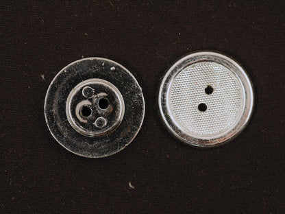 22mm Silver Thick Rim 4 Hole Button