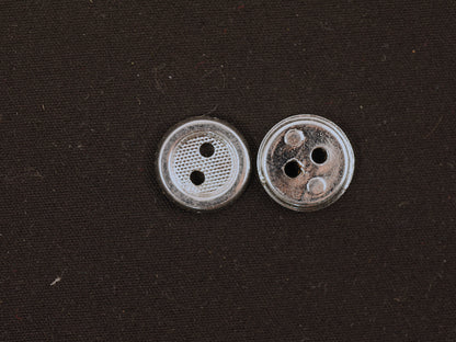 14mm Silver Thick Rim 4 Hole Button