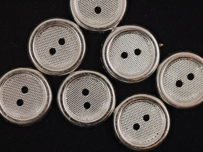 19mm Silver Thick Rim 4 Hole Button