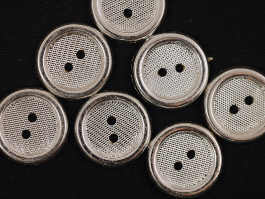 19mm Silver Thick Rim 4 Hole Button