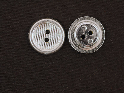 19mm Silver Thick Rim 4 Hole Button
